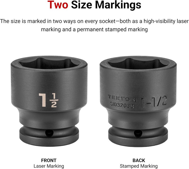 Tekton 3/4 Inch Drive x 19 mm Shallow 6-Point Impact Socket | SID32119 - Image 2